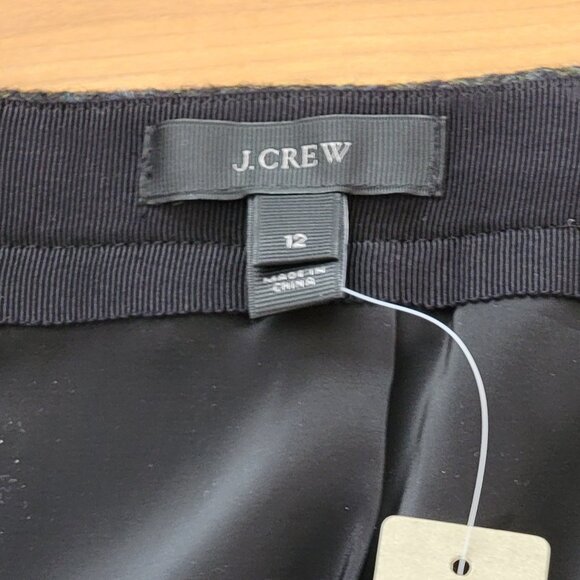 NWT J. Crew Black/Grey Wool Houndstooth Lined Pencil Skirt - 12 - Picture 6 of 7